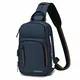 Wind Took Schultertasche Herren Taschen Brusttasche Sling Bag Crossbody Rucksack mit USB Ladeanschluss Kopfhörer Loch für Reise Arbeit Sport Daypack (Marineblau),21 x 12 x 32 cm