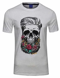 Herren T-Shirt JORsunskull Tee SS Crew Neck Skull Print,(Cloud Dancer,M)
