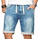 Sublevel Herren Shorts Sweat Jeans Kurze Hose Bermuda Sommer Short Sweathose Slim [B706-Hellblau-W29]