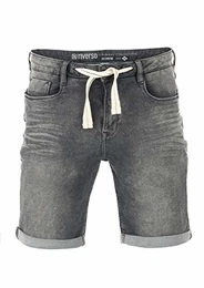 Herren Jeans Shorts RIVPaul Kurze Hose Sommer Bermuda Stretch Denim Short Sweathose Baumwolle Grau Blau Dunkelblau w30 - w42, Größe:W 32, Farbe:Grey Denim (G37)