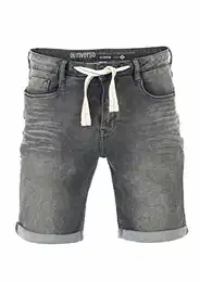 Herren Jeans Shorts RIVPaul Kurze Hose Sommer Bermuda Stretch Denim Short Sweathose Baumwolle Grau Blau Dunkelblau w30 - w42, Größe:W 38, Farbe:Grey Denim (G37)