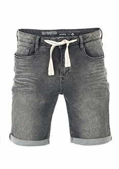 riverso Herren Jeans Shorts RIVPaul Kurze Hose Sommer Bermuda Stretch Denim Short Grau