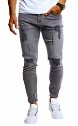 Herren Jeans Hose Slim Fit Denim Blaue Schwarze Lange Jeanshose für Männer Coole Jungen weiße Stretch Freizeithose Graue Cargo Chino Sommer Winter Basic LN9150 Grau W29/L32