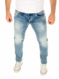 - Alistar Herren Jeanshose - Blaue Slim Fit Jeans - Männer Hosen Mit Stretch, Blau (Flint Stone 183916), W34/L38