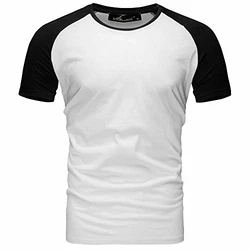 Amaci&Sons Oversize Doppel Farbig Herren Slim-Fit Crew Neck Basic T-Shirt Rundhals (1-0004) Weiß/Schwarz (1-0004)