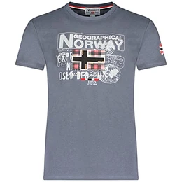 JOLYMPIA Herren T-Shirt Baumwolle T-Shirt Classic Logo Kurzarm Rundhalsausschnitt Regular Fit Lässige (Dunkelgrau, M)