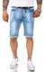 Rock Creek Herren Shorts Jeansshorts Denim Short Kurze Hose Herrenshorts Jeans Sommer Hose Stretch Bermuda Hose RC-2207 Hellblau W32