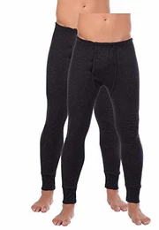 2 Stück Herren Thermo Unterhose Lang (M, Anthrazit)