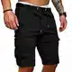 Cindeyar Herren Shorts Sommer Chino Jeans Kurze Hosen Stretch Jogger Cargo Shorts Slim-Fit (M, 175Schwarz)