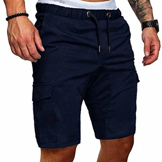 Cindeyar Herren Shorts Sommer Chino Jeans Kurze Hosen Stretch Jogger Cargo Shorts Slim-Fit Dunkelblau (175)