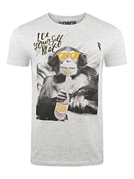 Herren T-Shirt RIVLukas Fotodruck Rundhals O-Neck Kurzarm Shirt Regular Baumwolle Grün Blau Weiß Grau Gelb Türkis S M L XL XXL 3XL 4XL 5XL, Größe:M, Farbe:Hellgrau AFFE (IJD)
