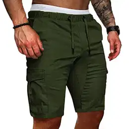 Shorts Herren Sommer Chino Jeans Kurze Hosen Stretch Jogger Cargo Shorts Slim-Fit(M,175Grün)