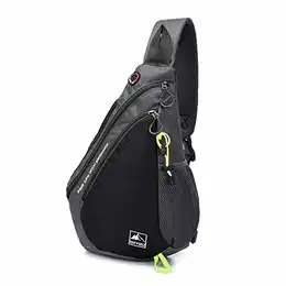 Leicht Brusttasche Sling Rucksack Schultertasche Chest Bag Crossbody Umhängetasche Sporttasche Herren Damen Junge Mädchen Reise Crossover Daypack Wandern Bergsteigen Reisen Polyester Schwarz