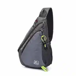 Leicht Brusttasche Sling Rucksack Schultertasche Chest Bag Crossbody Umhängetasche Sporttasche für Herren Damen Junge Mädchen Reise Crossover Daypack Wandern Bergsteigen Reisen Polyester Grau