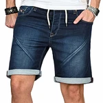 A. Salvarini Herren Sweat Shorts Kurze Hosen [AS-243, AS-241, AS-240] Dunkelblau (AS-242)