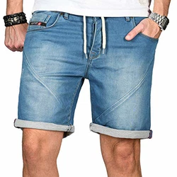 A. Salvarini Herren Sweat Shorts Kurze Hosen [AS-243, AS-241, AS-240] Hellblau (AS-241-Hellblau-W32)