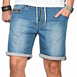 A. Salvarini Herren Sweat Shorts Kurze Hosen AS-241 [AS-241-Hellblau-W32]