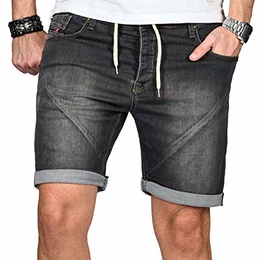 A. Salvarini Herren Sweat Shorts Kurze Hosen AS-244 [AS-244-Dunkelgrau-W32]