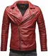 Crone Veit Herren Biker Eco Lederjacke Vegane Bikerjacke (M, Blutrot (Ecoleder))