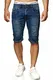 Indicode Herren Leon Shorts mit 5 Taschen aus 98% Baumwolle   Kurze Hose Regular Fit Bermuda Stretch Herrenshorts Denim-Optik Men Short Pants Jeans-Look Sommerhose kurz für Männer Medium Indigo M