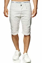 Herren Leon Shorts aus 98% Baumwolle Bermuda Denim Sommershorts für Männer Offwhite M