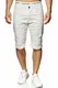 Indicode Herren Leon Shorts aus 98% Baumwolle   Bermuda Denim Sommershorts für Männer Offwhite M