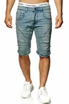 Indicode Herren Leon Shorts Blue Wash