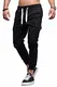 behype. Herren Cargo Chino-Hose Jogger Jeans-Hose 80-8388 Schwarz W32