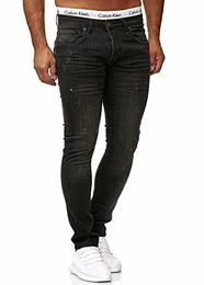 Designer Herren Jeans Hose Slim Fit Jeanshose Basic Stretch (32/32, 606 Light Black Used)