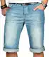 A. Salvarini Herren Designer Jeans Short Kurze Hose Comfort Fit Sommer Bermuda AS-230 [AS-230-Hellblau-W32]