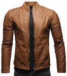 Crone Ivar Herren Lederjacke Cleane Basic Echtleder Jacke Cognac