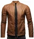 Crone Ivar Herren Lederjacke Cleane Basic Echtleder Jacke (M, Cognac (Rindsleder))