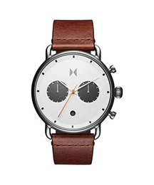 Analog Quarzuhr für Herren mit Kamelhaarfarbenem Lederarmband - 28000010-D