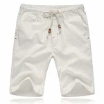 Tansozer Kurze Hosen Herren Shorts mit Gummizug Taschen Weiß