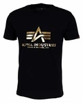 Alpha Industries Basic Foil Print T-Shirt Black/Yellow Gold