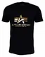 ALPHA INDUSTRIES Herren Basic Foil Print T-Shirt, Black/Yeelow Gold, M