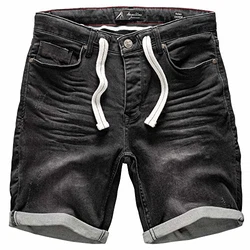 Amaci&Sons Herren Jeans Shorts J5001 Schwarz