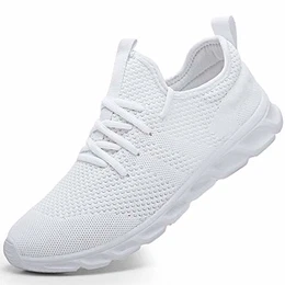 Herren Laufschuhe Turnschuhe Sportschuhe Running Sneaker Freizeit Straßenlaufschuhe Fashion Leichtgewichts Atmungsaktiv Walkingschuhe Outdoor Fitness Jogging Sportsschuhe Weiß 44 EU