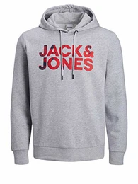 Herren JJSPLASH Sweat Hood Pullover, Light Grey Melange/Detail:New Light Grey Melange, M