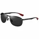 AORON Polarisierte Herren Sonnenbrille Metallrahmen UV400 Fahrerbrille Sportbrille Eyewear (Schwarz)