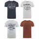 riverso Herren T-Shirt Rundhals RIVLeon 4er Pack O-Neck Kurzarm Print Tee Shirt 100% Baumwolle Regular Fit Grün Blau Weiß Grau Rot Orange S - 5XL, Größe:M, Farbe:Farbmix 11