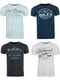 riverso Herren T-Shirt Rundhals RIVLeon 4er Pack O-Neck Kurzarm Print Tee Shirt 100% Baumwolle Regular Fit Grün Blau Weiß Grau Rot Orange S - 5XL, Größe:M, Farbe:Farbmix 12