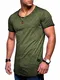 Rello & Reese Herren Oversize T-Shirt Crew Rundhals MT-7103 (Khaki Wash, S)