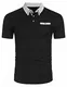 COOFANDY Poloshirt Herren Klassischer Bequeme Männer Slim Fit Golf Tennis Polo Tshirts Polohemd Schwarz M