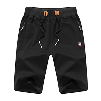 JustSun Sport Shorts Herren Kurze Hose Sommer Schwarz