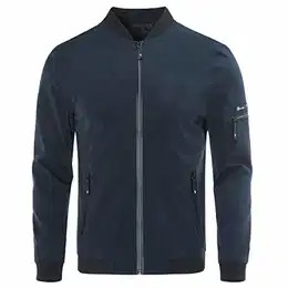 Herren Leichte Bomberjacke Sommer Übergangsjacke mit Ärmeltasche Freizeitjacke, Blau-1801, XS