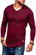 JACK & JONES Herren Langarmshirt Infinity Longshirt V-Neck T-Shirt Casual Basic (M, Port Royale)