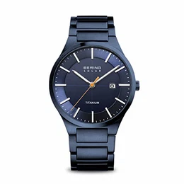 Herren Analog Solar Collection Armbanduhr mit Titan Armband und Saphirglas 15239-797