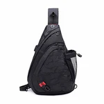 FANDARE Brusttasche Sling Rucksack Schultertasche mit USB Chest Bag Crossbody Umhängetasche Sporttasche für Herren Damen Junge Mädchen Reise Crossover Daypack Wandern Bergsteigen Schwarz