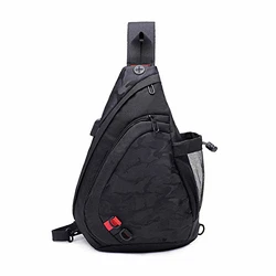 FANDARE Brusttasche Sling Rucksack Schultertasche mit USB Chest Bag Crossbody Umhängetasche Sporttasche für Herren Damen Junge Mädchen Reise Crossover Daypack Wandern Bergsteigen Schwarz